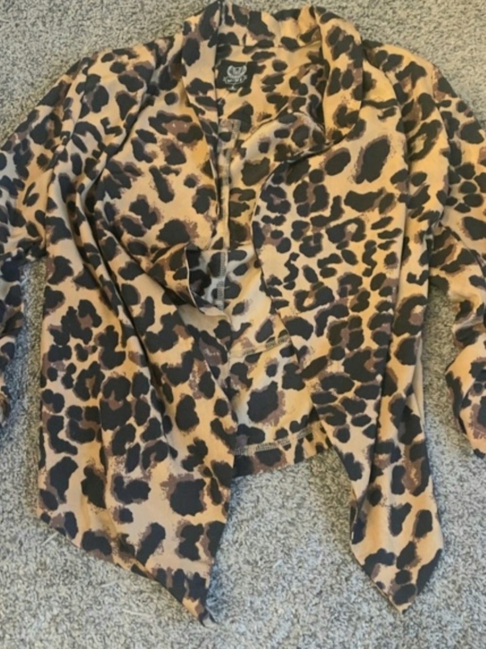 Mine Leopard Print Open-Front Lightweight Blazer - Brown & Black